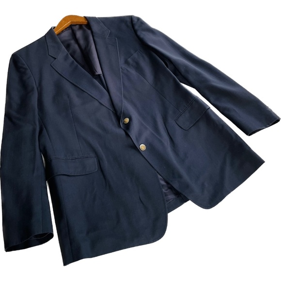 TRIMINHGAM’S BERMUDA | 46 L | Navy Dacron Wool Sport Coat Suit Jacket - Picture 4 of 6